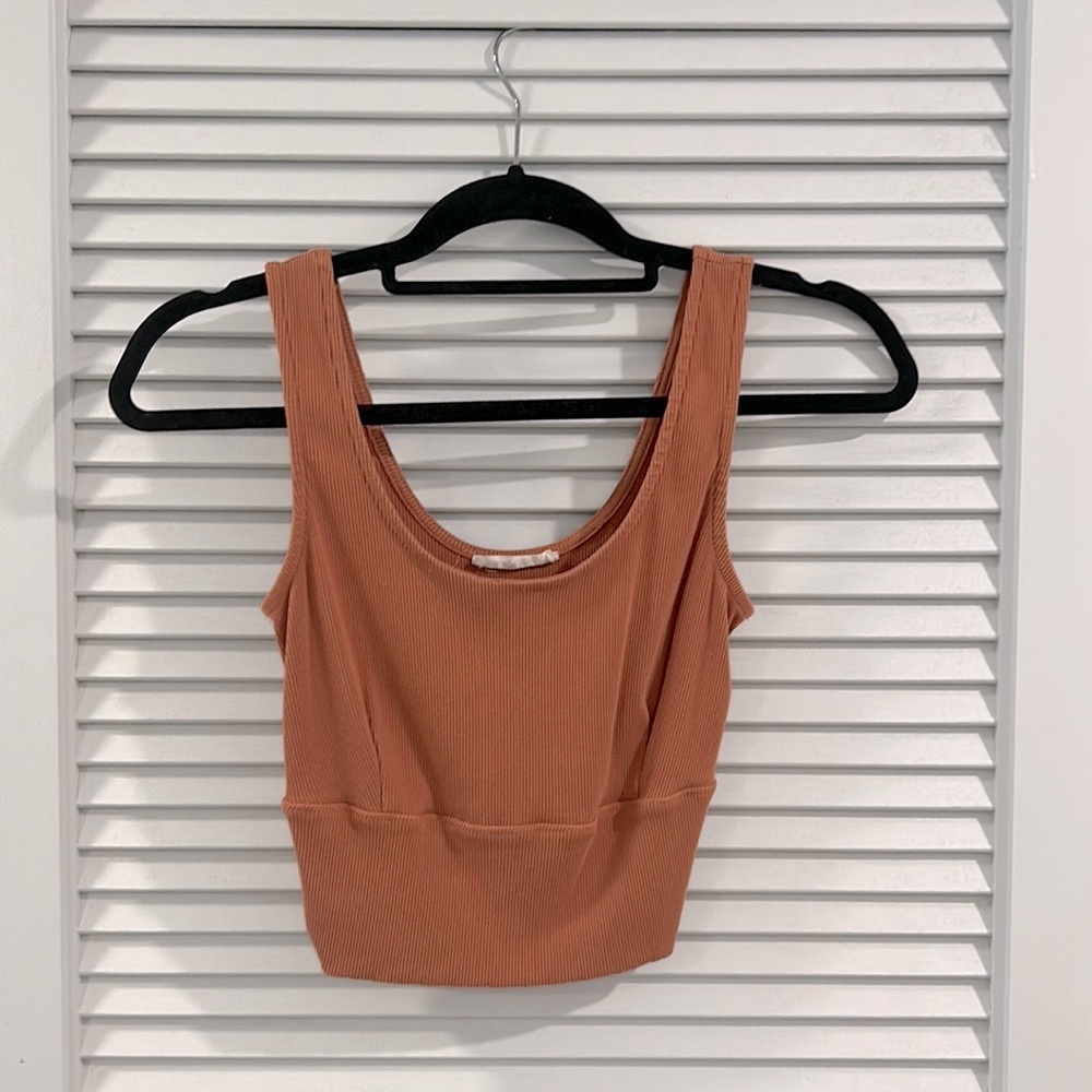 Orange cropped tank top